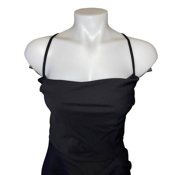 Amanda Uprichard Jasalina Backless Ruched Black Mini Dress Size Large - Picture 6 of 14